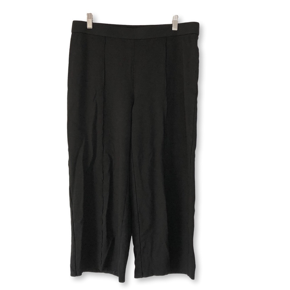 J. Jill Black Pintuck Wide Leg Pants Medium